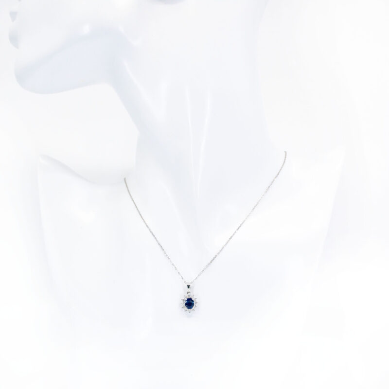 Diamond Sapphire 18k Cluster Pendant 17032-9079 Image5