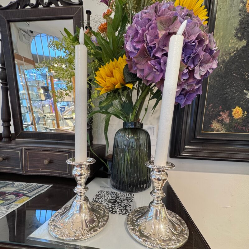 Silver Pair Of Candlesticks 8573-2578 - Image 2
