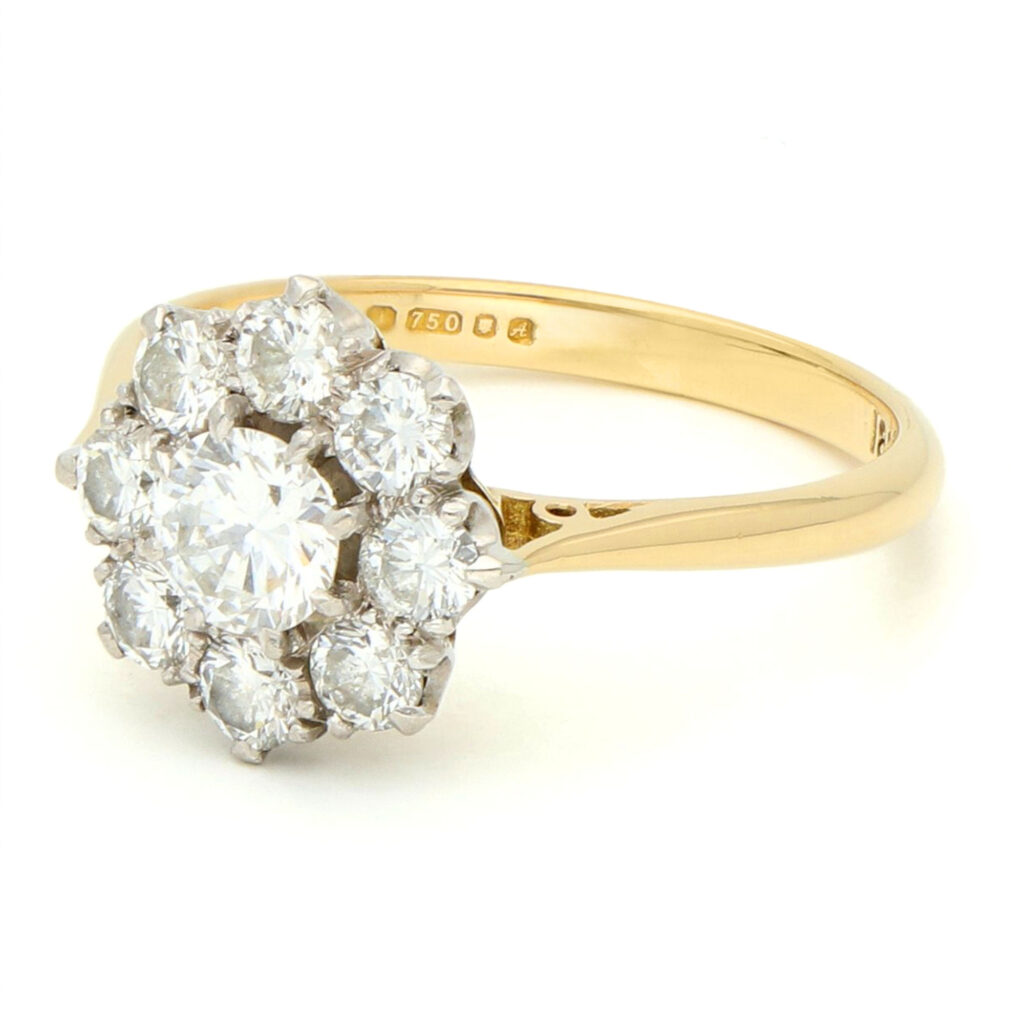 Diamond 18k Platinum Cluster Ring 17062-9101 Image2