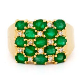 Diamond Emerald 18k Harem Ring 17070-9106 Image1