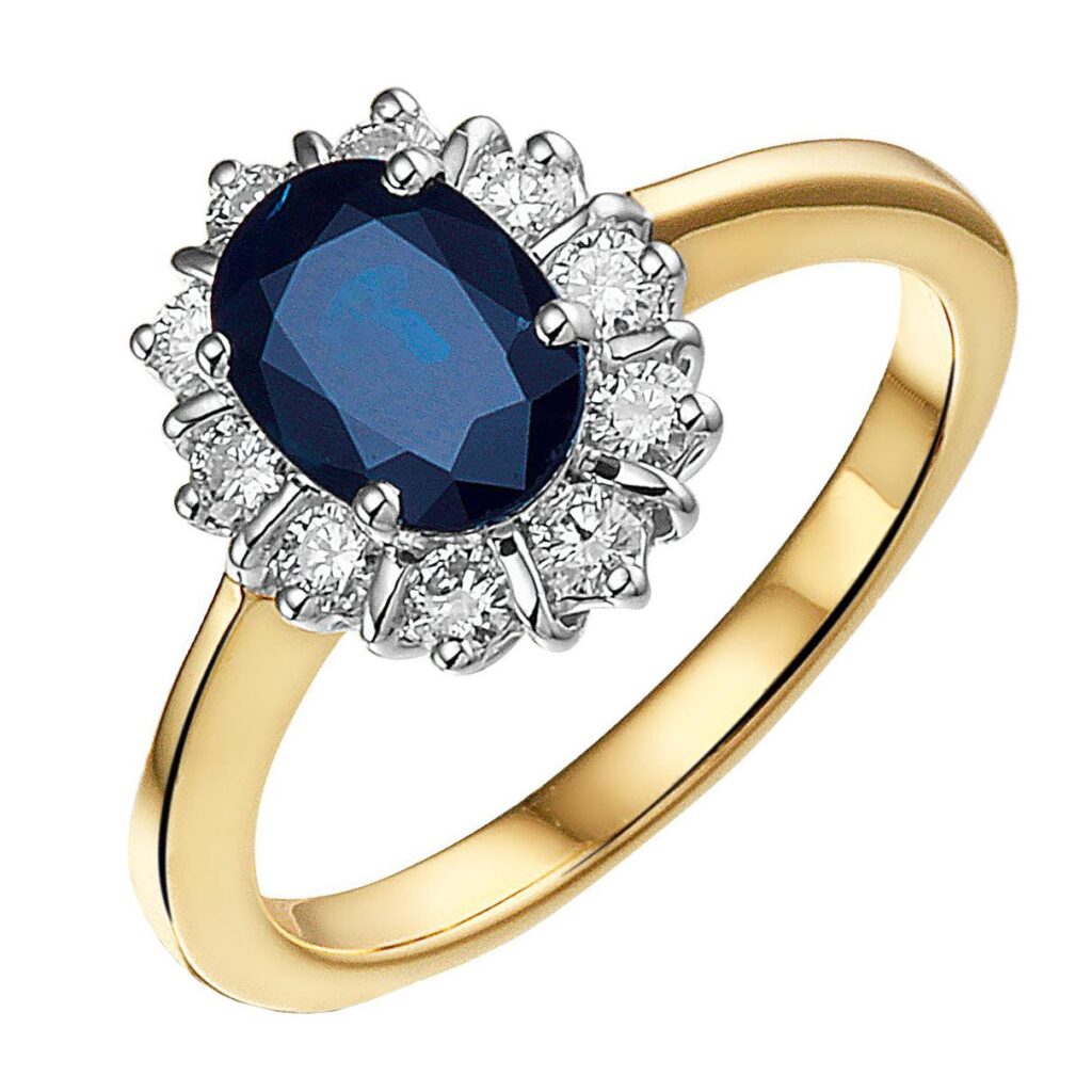 Diamond Sapphire 14k Entourage Ring 17074-9110 Image1