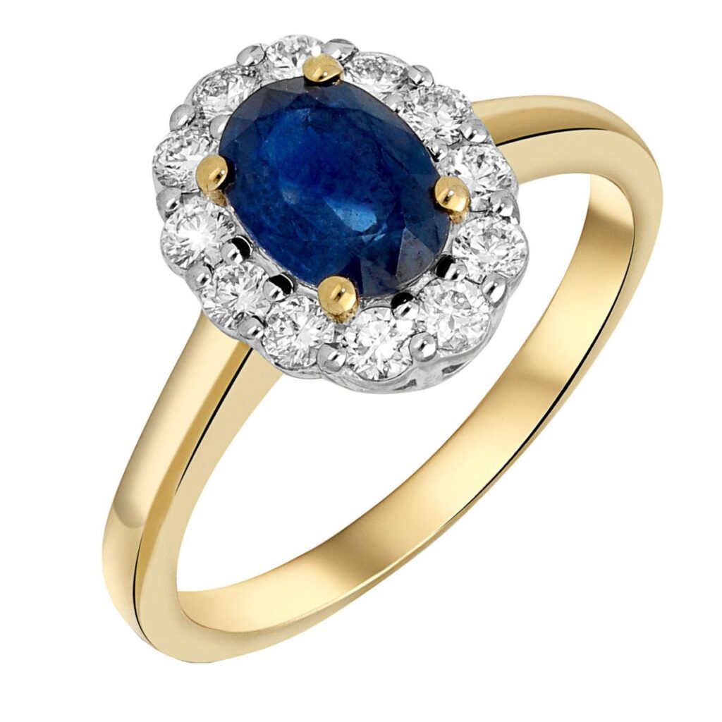 Diamond Sapphire 14k Entourage Ring 17075-9111 Image1