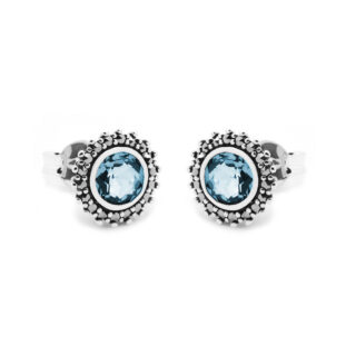 Marcasite (Pyrite) Topaz Silver Stud Earrings 17148-2869 Image1