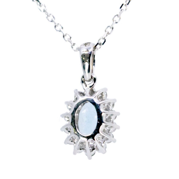 Aquamarine Diamond 18k Cluster Pendant 17178-9121 Image4