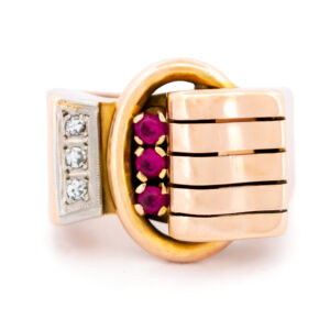 Diamond Ruby 14k Tank Ring 17309-9165 Image1