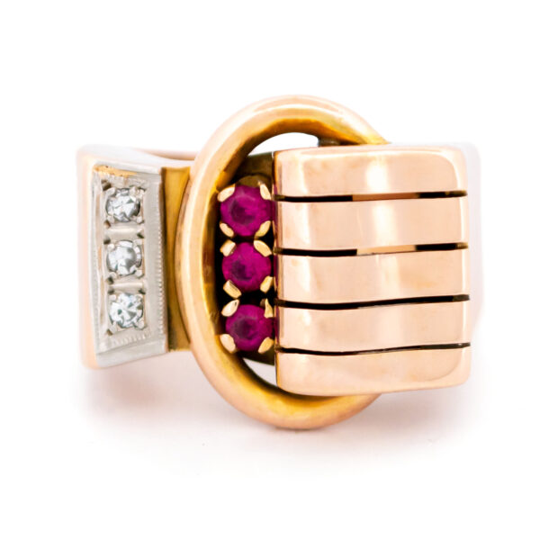 Diamond Ruby 14k Tank Ring 17309-9165 Image1