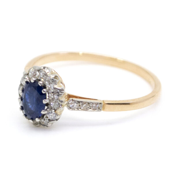 Diamond Sapphire 18k Platinum Cluster Ring 17315-4977 Image2