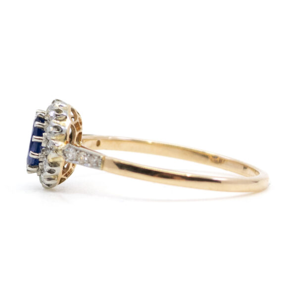 Diamond Sapphire 18k Platinum Cluster Ring 17315-4977 Image3