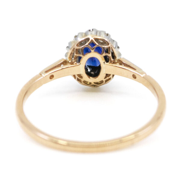 Diamond Sapphire 18k Platinum Cluster Ring 17315-4977 Image4