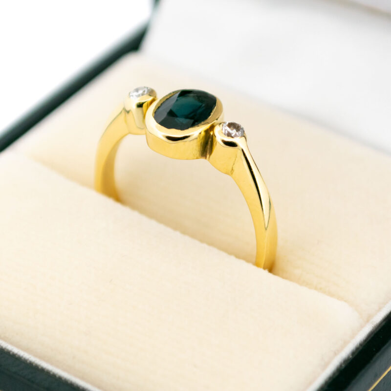 Diamond Sapphire 18k Trilogy Ring 17504-9215 Image2