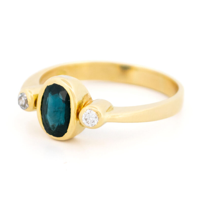 Diamond Sapphire 18k Trilogy Ring 17504-9215 Image4