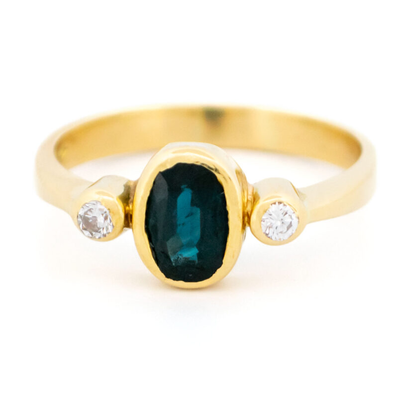 Diamond Sapphire 18k Trilogy Ring 17504-9215 Image1