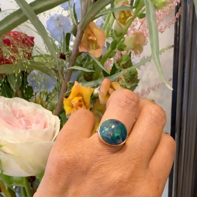 Opal 18k East-West Ring 16996-9251 - Image 6