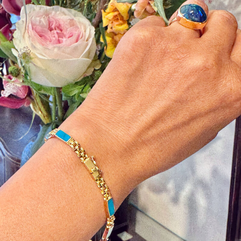 Turquoise 18k Link Bracelet 17519-9222 Image4