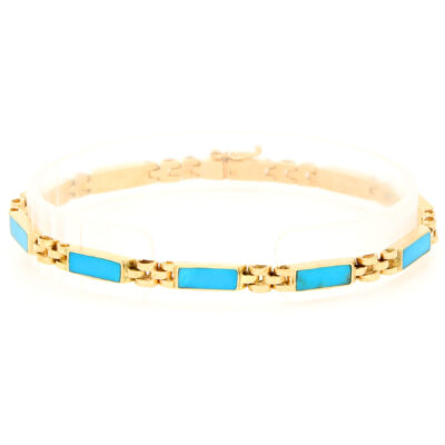 Turquoise 18k Link Bracelet 17519-9222 Image1