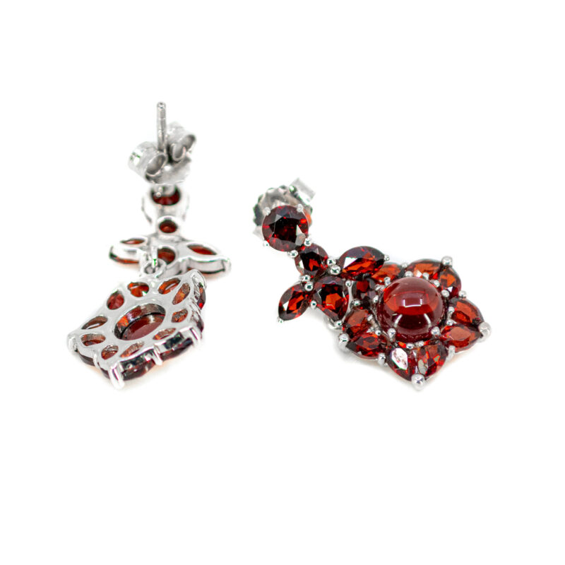 Garnet 925' Silver Cluster Earrings 17578-3048 Image2