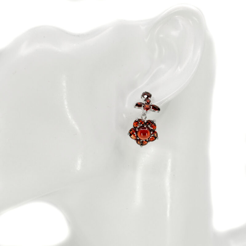 Garnet 925' Silver Cluster Earrings 17578-3048 Image3