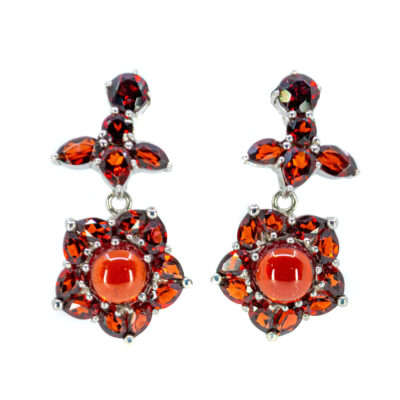 Garnet 925' Silver Cluster Earrings 17578-3048 Image1