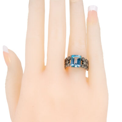 Marcasite (Pyrite) Topaz 925' Silver Ring 17613-3081 Image2