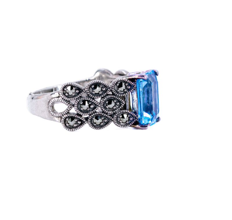 Marcasite (Pyrite) Topaz 925' Silver Ring 17613-3081 Image3