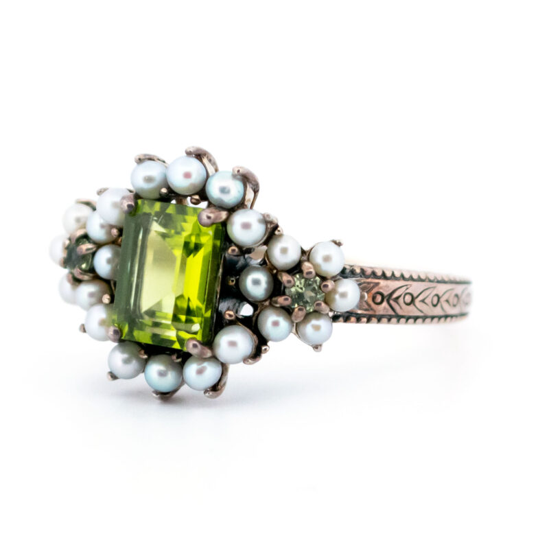 Parel Peridot 925' Zilveren Cluster Ring 17645-3113 Afbeelding3