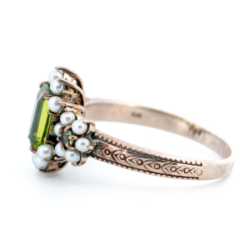 Parel Peridot 925' Zilveren Cluster Ring 17645-3113 Afbeelding4