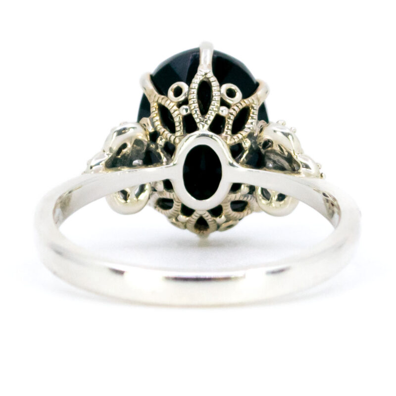 Marcasite (Pyrite) Onyx Opal 925' Silver Quatrefoil Ring 17652-3120 Image4