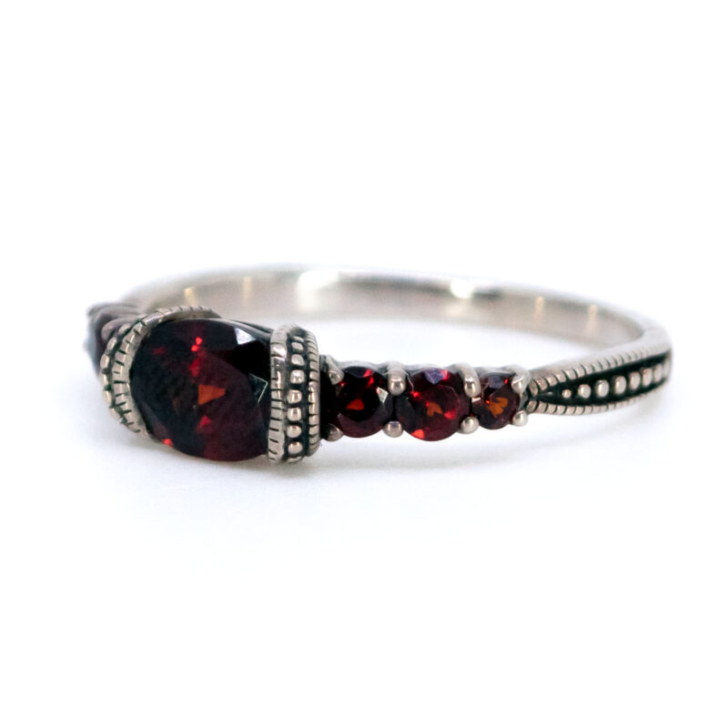 Garnet 925' Silver Row Ring 17668-3131 Image2