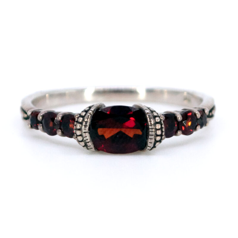 Garnet 925' Silver Row Ring 17668-3131 Image1