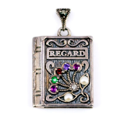 Amethyst Diamond Emerald Garnet Pearl Ruby 925' Silver Regard Locket 17680-3142 Image1