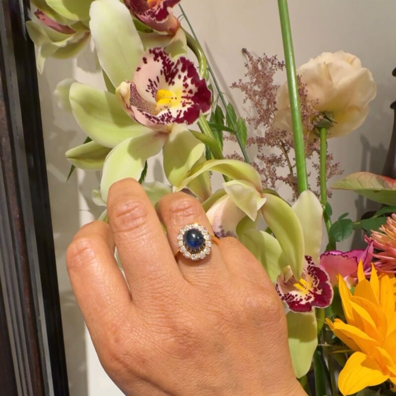 Saffier diamanten 18k clusterring 11499-2284 Afbeelding2