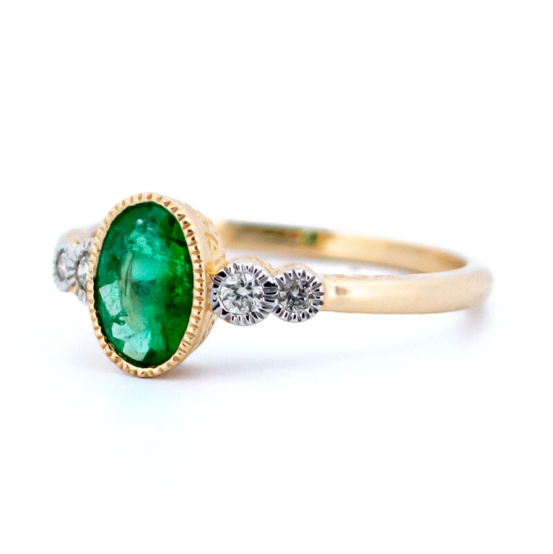 Diamond Emerald 14k Oval-Shape Ring 16621-8902 Image4