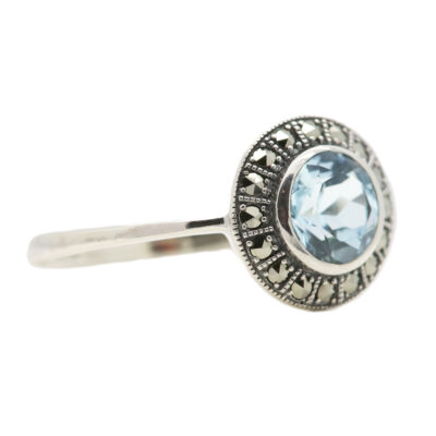 Marcasite (Pyrite) Topaz Silver Ring 17080-2804 Image2