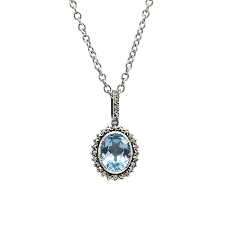 Marcasite (Pyrite) Topaz 925' Silver Cluster Pendant 17113-2836 Image1