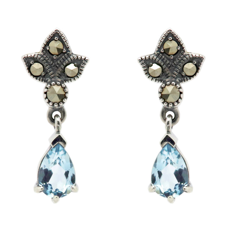 Marcasite (Pyrite) Topaz Silver Pendant Earrings 17140-2861 Image1