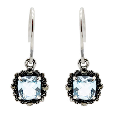 Marcasite (Pyrite) Topaz Silver Pendant Earrings 17143-2864 Image1