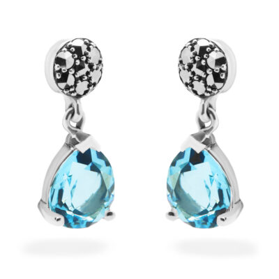 Marcasite (Pyrite) Topaz Silver Pendant Earrings 17146-2867 Image1
