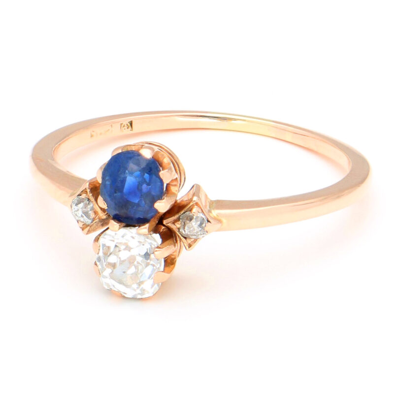 Diamond Sapphire 14k Toi Et Moi Ring 17521-9224 Image2