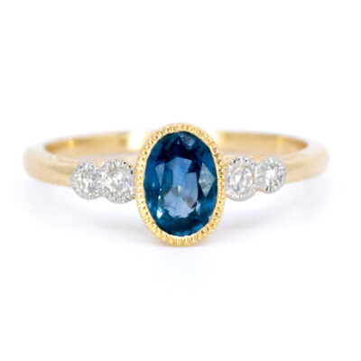 Diamond Sapphire 14k Oval-Shape Ring 17550-9240 Image1