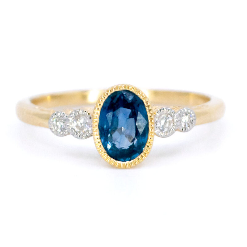 Diamond Sapphire 14k Oval-Shape Ring 17550-9240 Image1