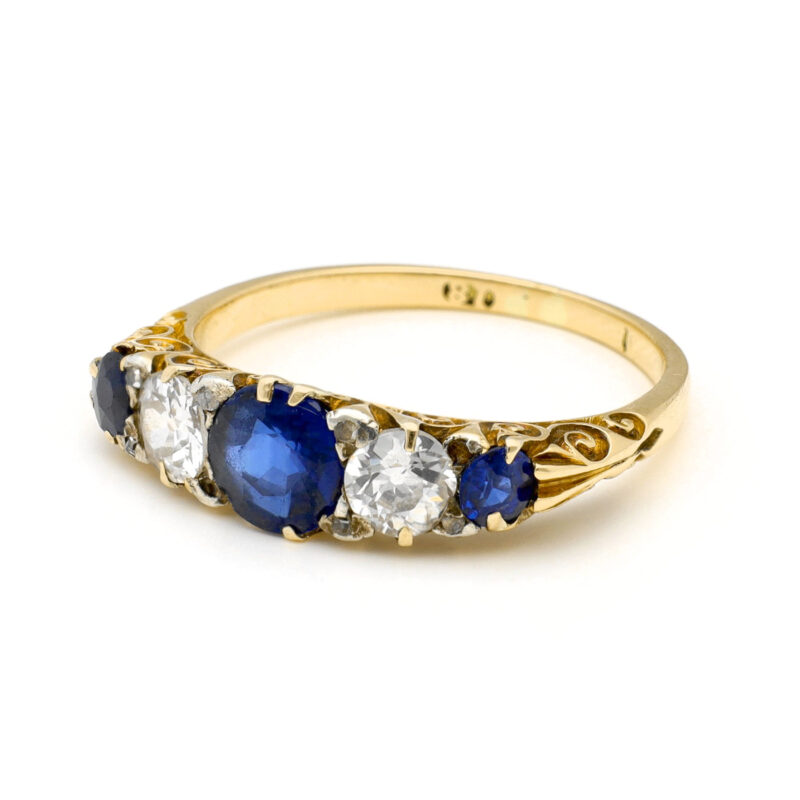 Diamond Sapphire 18k Row Ring 17553-9241 Image2