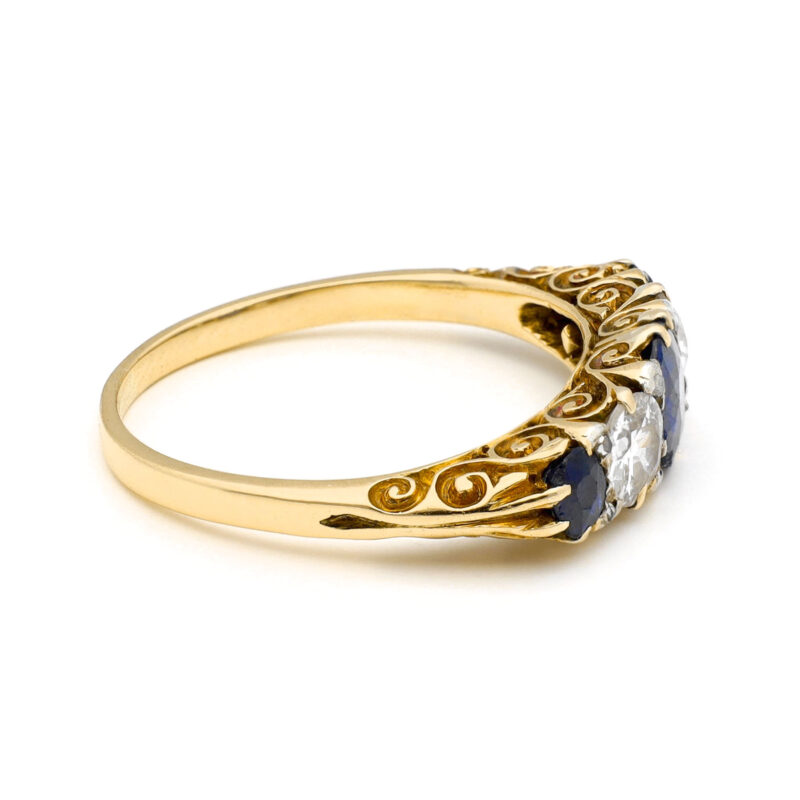 Diamond Sapphire 18k Row Ring 17553-9241 Image3
