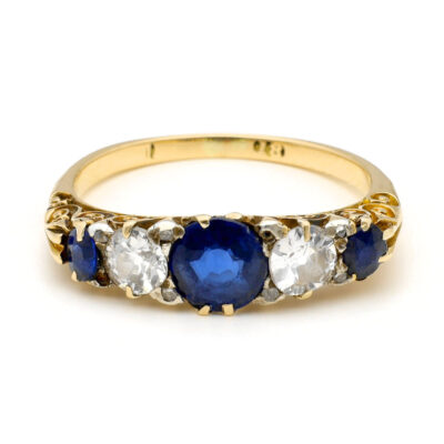 Diamond Sapphire 18k Row Ring 17553-9241 Image1