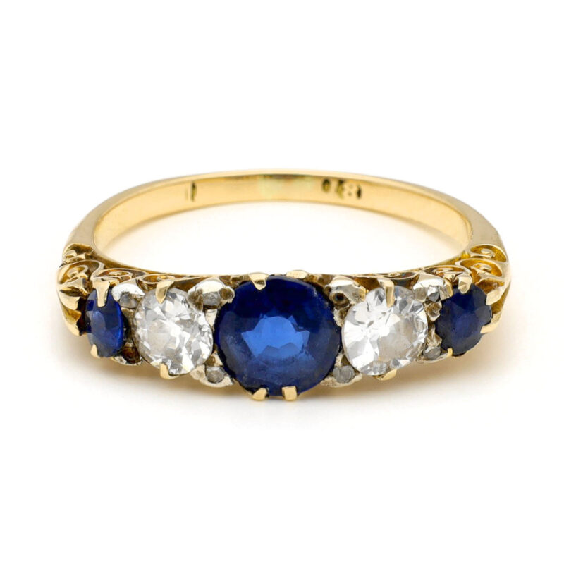 Diamond Sapphire 18k Row Ring 17553-9241 Image1