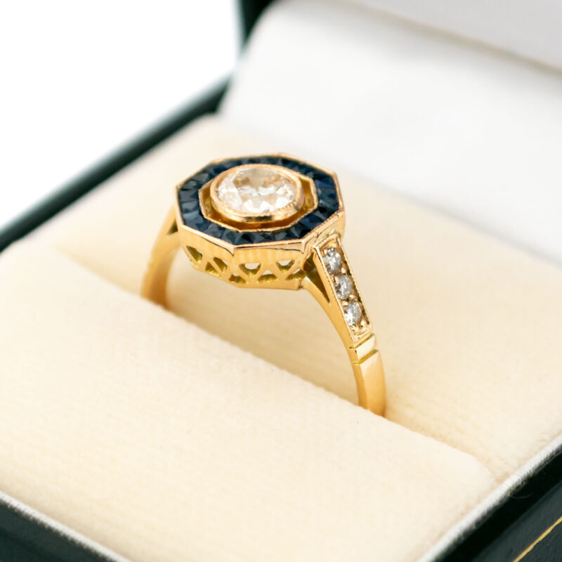Diamond Sapphire 18k Octagon-Shape Ring 17739-5224 Image2