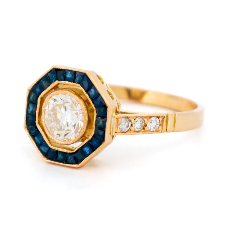 Diamond Sapphire 18k Octagon-Shape Ring 17739-5224 Image4