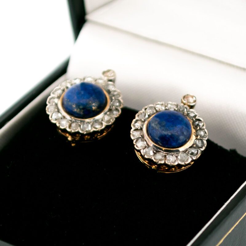 Diamond Lapis-Lazulis 18k Cluster Earrings 8281-2000 Image2