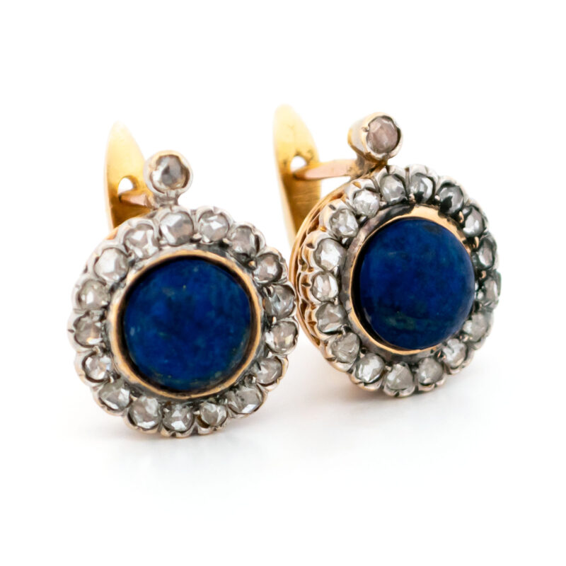 Diamond Lapis-Lazulis 18k Cluster Earrings 8281-2000 Image3