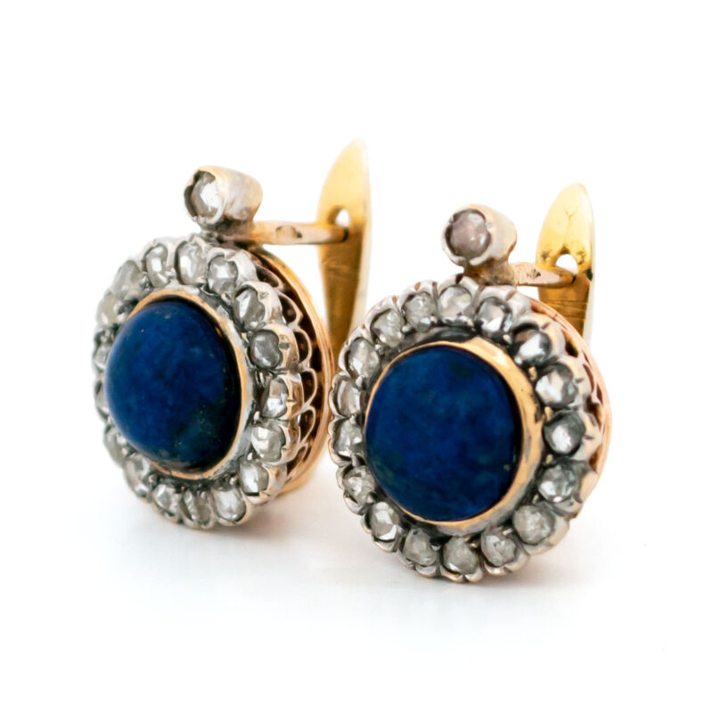 Diamond Lapis-Lazulis 18k Cluster Earrings 8281-2000 Image4