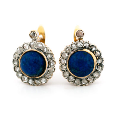 Diamond Lapis-Lazulis 18k Cluster Earrings 8281-2000 Image1